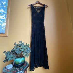 Eileen Fisher | Silk Lace Crochet Midi Dress